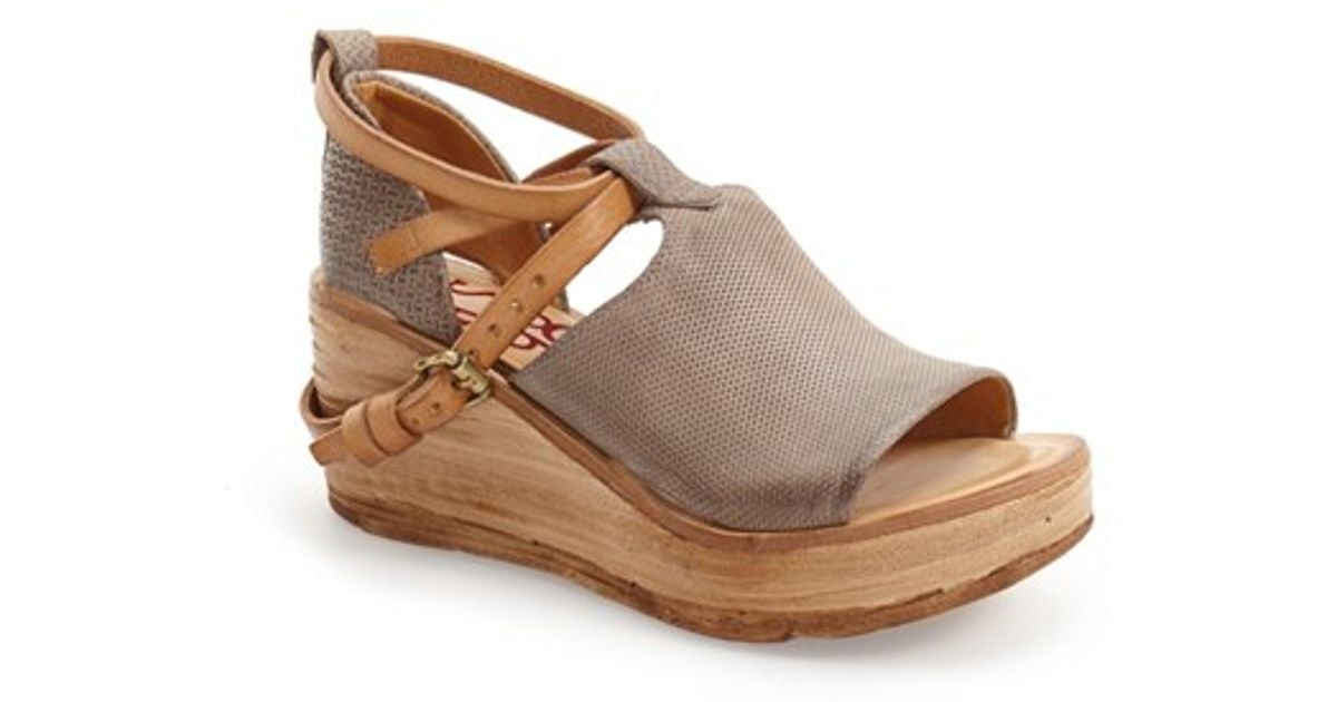 lyst a s 98 nino wedge sandal in brown lyst a s 98 nino wedge sandal in brown