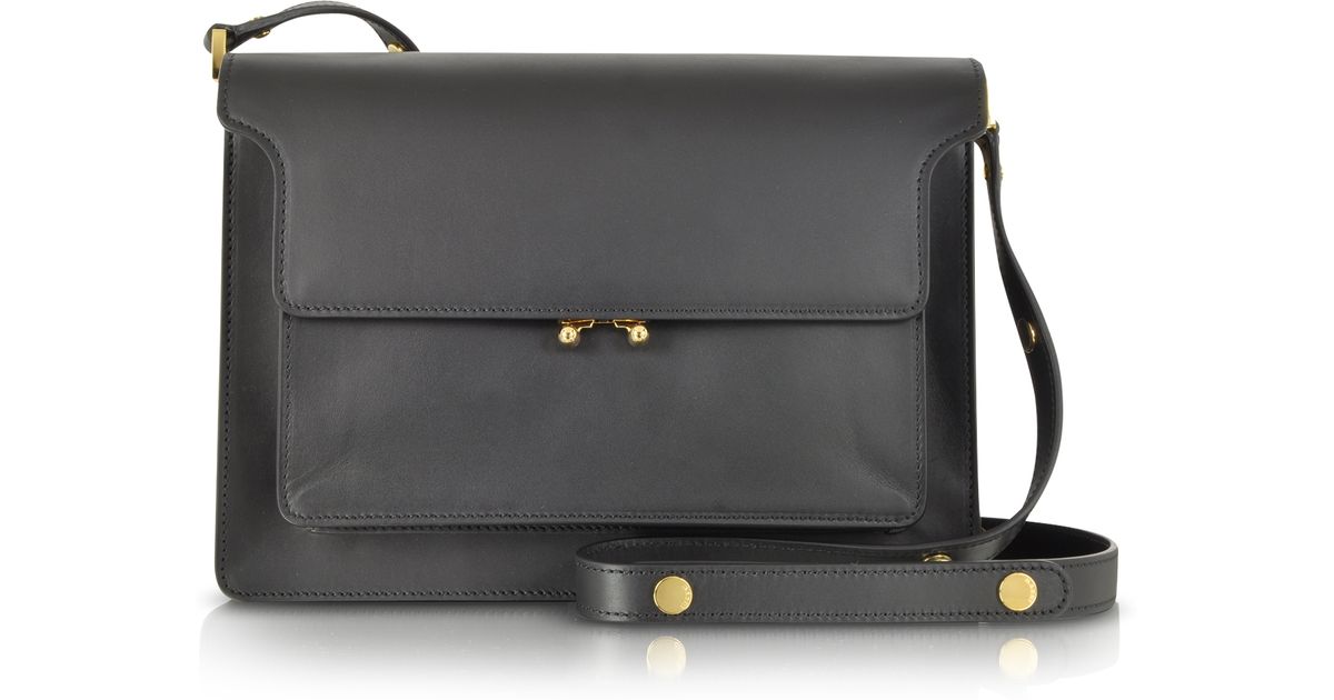 Lyst - Marni Large Leather Trunk Bag in Black
