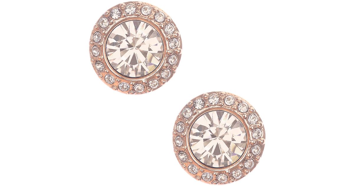 Lyst Givenchy Rose Goldtone And Swarovski Crystal Stud Earrings In Lyst Givenchy Rose Goldtone And Swarovski Crystal Stud Earrings In Pink