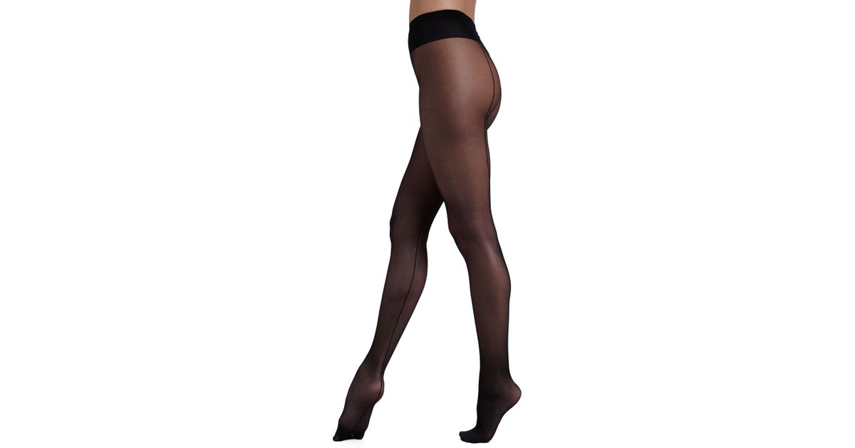 Wolford Individual 10 Back Seam Tights in Black Lyst