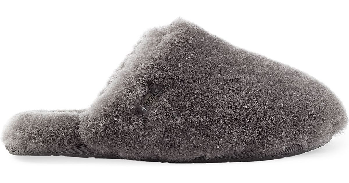 grey ugg fluff slippers