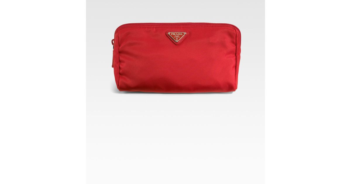 Prada Medium Cosmetic Case in Red (FUOCO-RED) | Lyst  