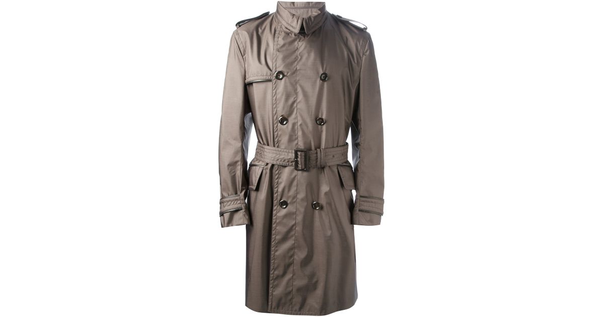 Tom Ford Wool Pea Coat In Blue For Men Lyst Tom Ford 38 Khaki Beige Cotton Faille Patch Pockets Safari Jacket