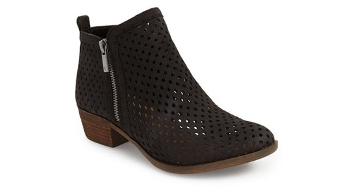 Lucky brand 'basel' Perforated Bootie in Black - Save 51% | Lyst