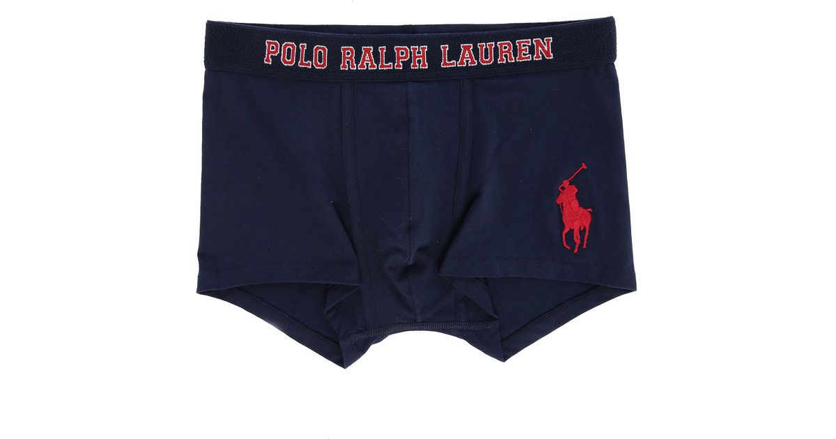 Polo ralph lauren Blue Big Pony College Boxer Shorts in Blue for Men | Lyst