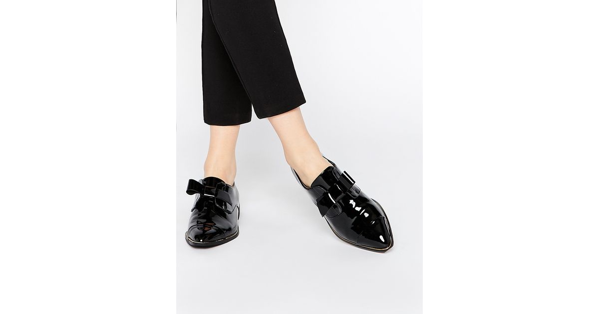 Lyst Aldo Gazoldo Black Patent Flat Shoes in Black
