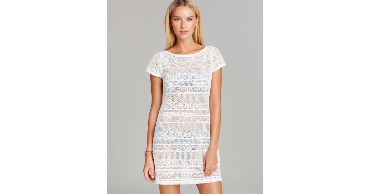 Lyst Ralph Lauren Lauren Crochet Tshirt Swim  Cover  Up  