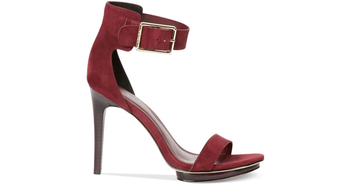 Lyst - Calvin Klein Women'S Vivian High Heel Sandals in Red