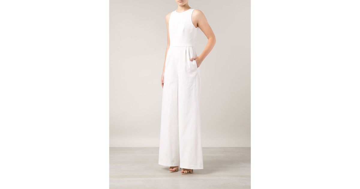 white wide leg jumpsuit