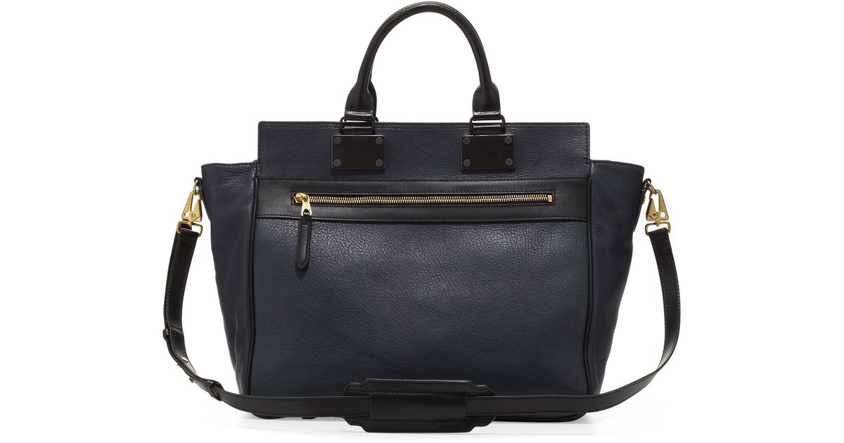 Lyst Rag Bone Pilot Large Leather Satchel Bag In Black