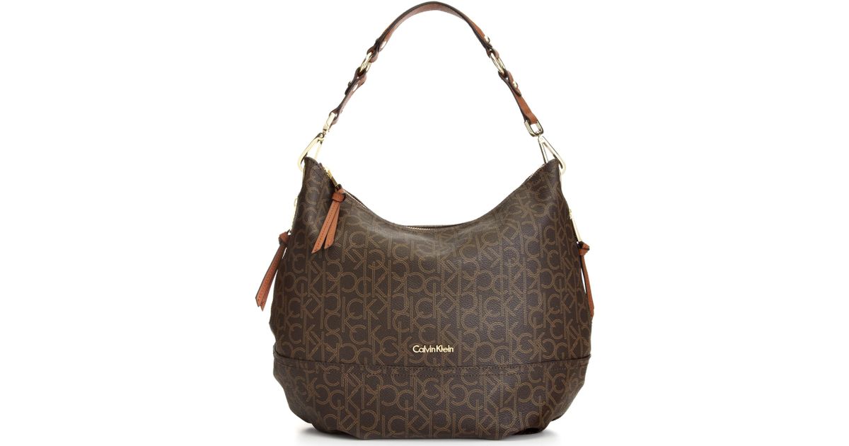 calvin klein hudson monogram hobo bag