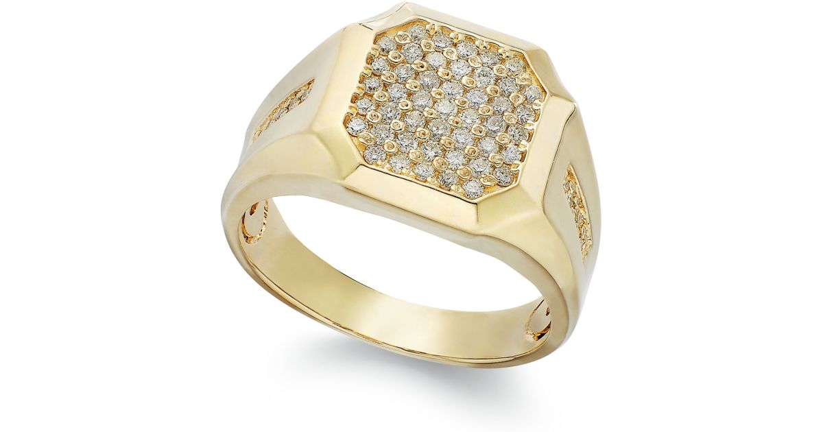 Effy collection Gento By Effy Men's Diamond Cluster Ring In 14k Gold (1 ...