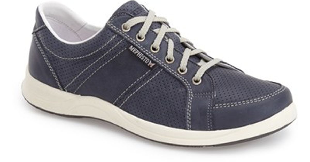Mephisto 'hero' Perforated Sneaker in Blue for Men | Lyst