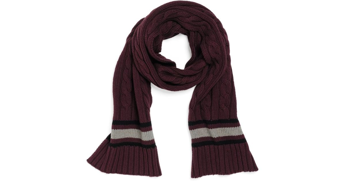 Lyst - Brooks brothers Cable Knit Cricket Scarf in Purple for Men