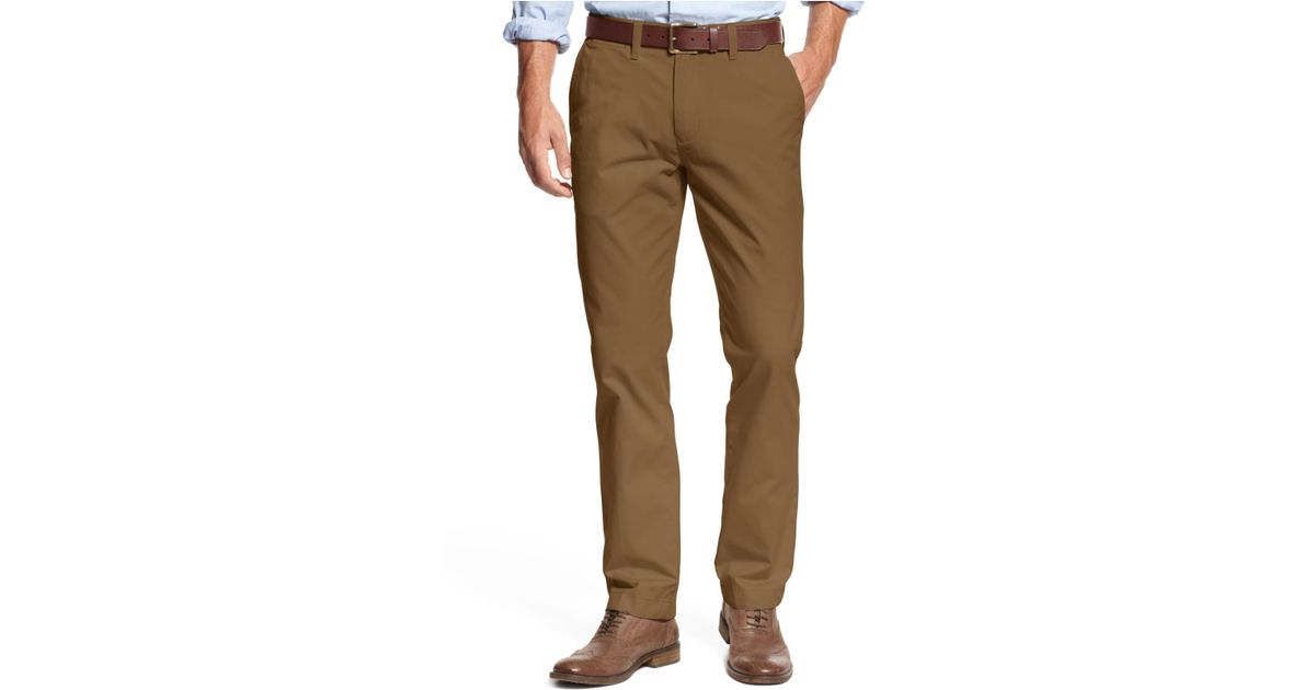 Tommy hilfiger Men's Custom Fit Chino Pants in Brown for Men (Cohiba ...