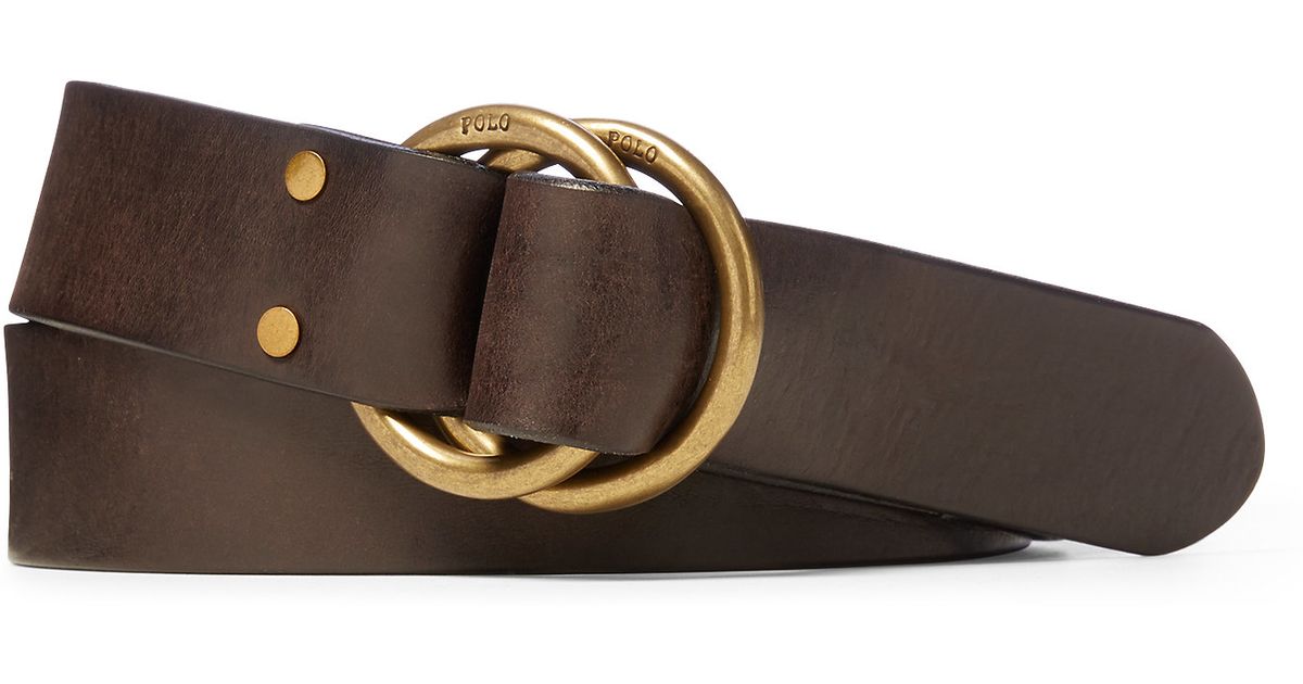 Polo ralph lauren Tanned Leather O-ring Belt in Brown for Men | Lyst