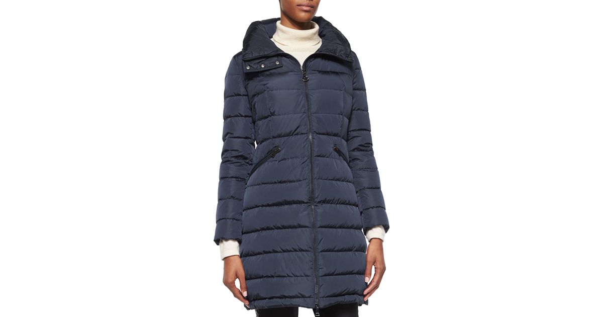 moncler flammette high-neck puffer coat beige moncler flammette high-neck puffer coat beige