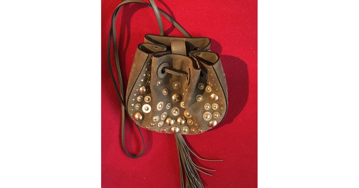 Chlo Inez Leather Bucket Bag in Brown | Lyst