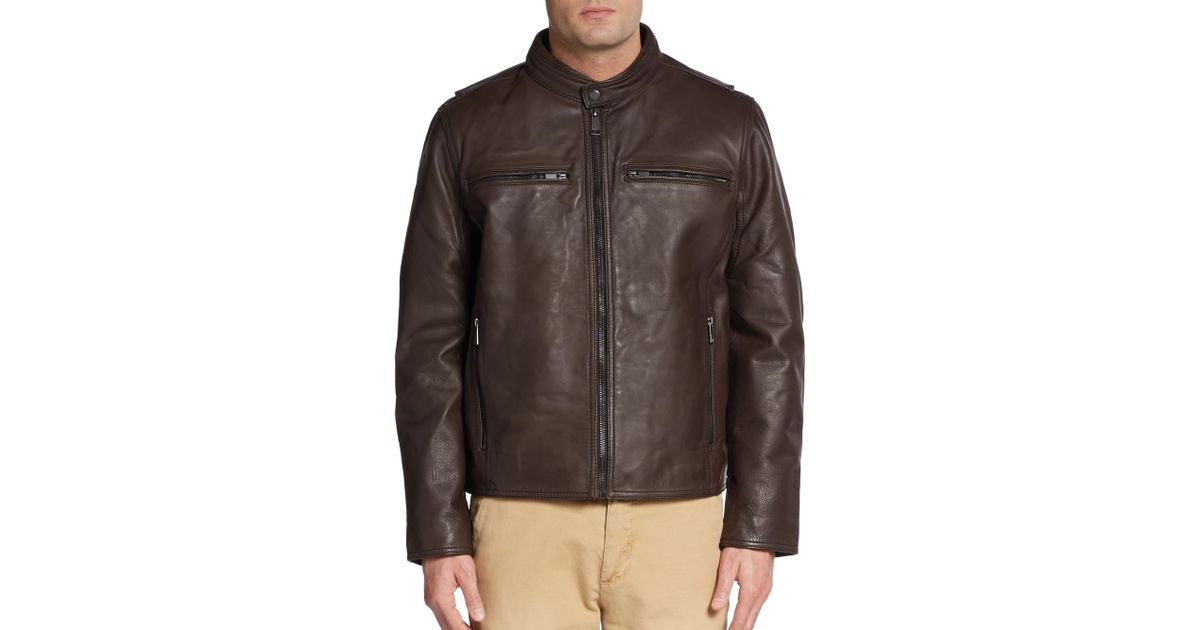 Lyst Marc New York Lamar Leather Er Jacket In Brown For Men