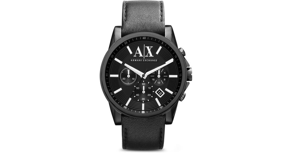 Armani exchange A|X Armani Exchange Leather Strap Chronograph Watch ...