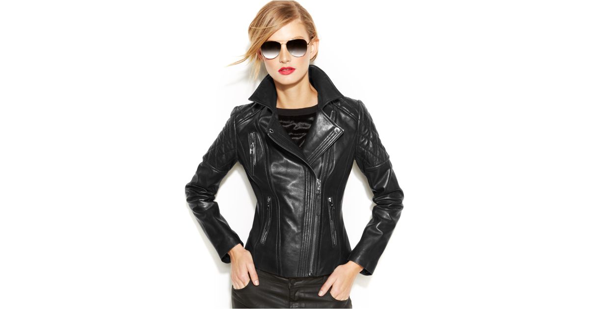 Michael Kors Black Leather Moto Jacket