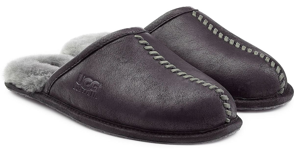 Ugg Scuff Deco Suede Slippers  Black  in Black  for Men Lyst