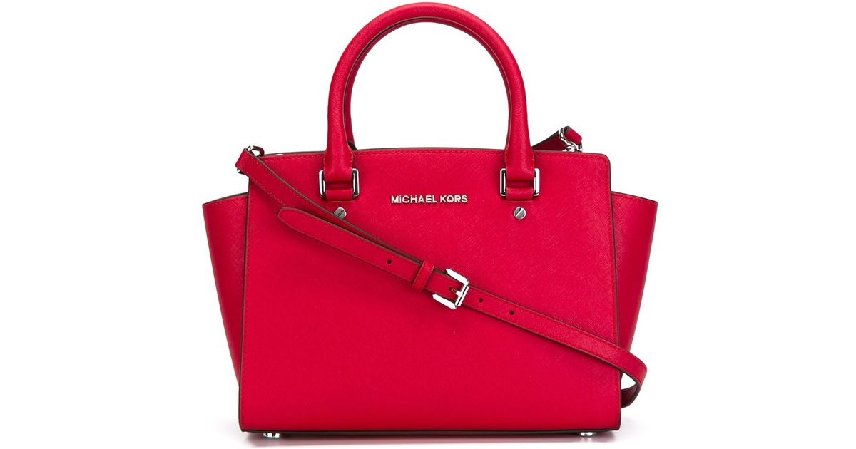 Lyst Michael Kors Medium Selma Tote In Red