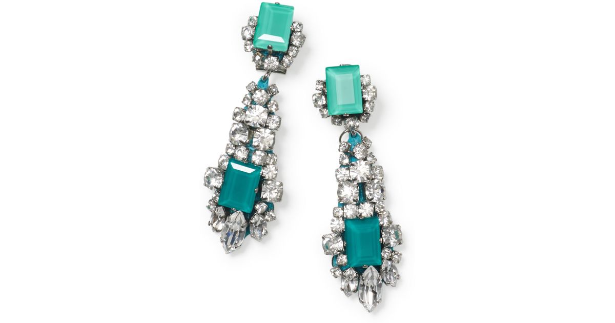 Lyst Club Monaco Radà Emerald Earrings In Green