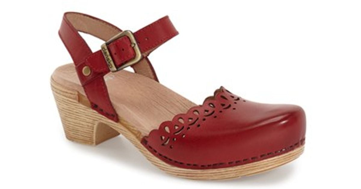 Lyst - Dansko 'marta' Ankle Strap Clog in Red