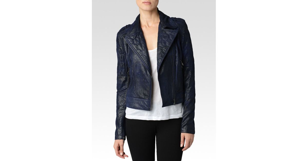 Lyst Paige Sacha Leather Jacket Night Star In Black