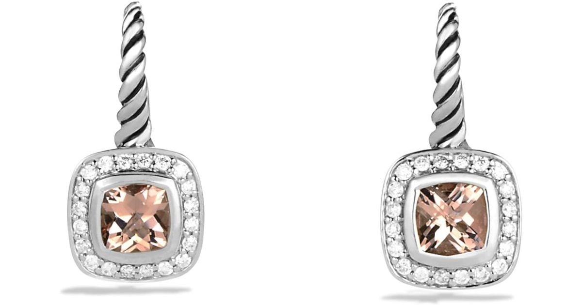 Lyst David Yurman Albion Drop Earrings With Morganite And Diamonds Lyst David Yurman Albion Drop Earrings With Morganite And Diamonds In Metallic