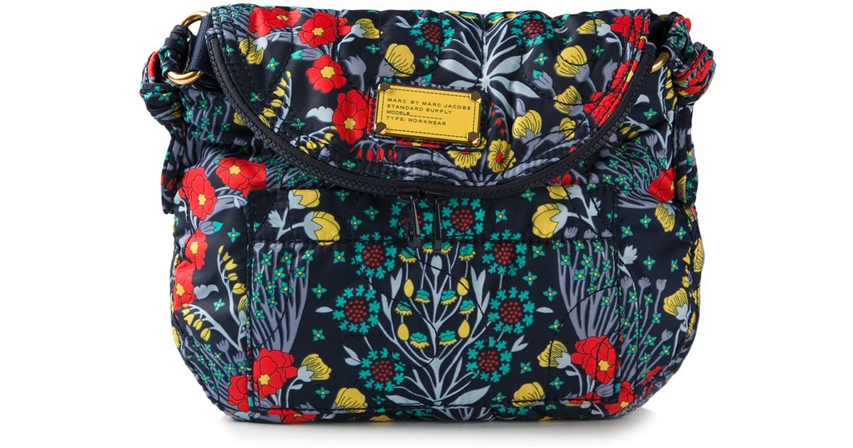 Lyst Marc By Marc Jacobs Floral Print Shoulder Bag in Blue