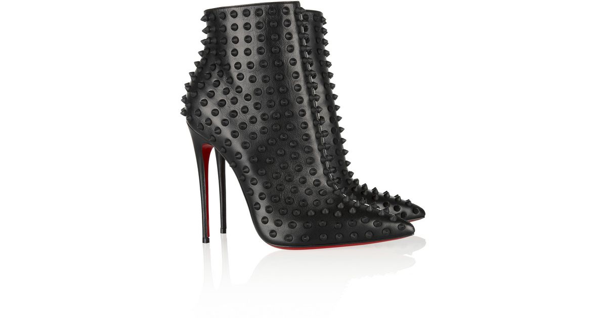 Christian louboutin Snakilta 120 Spiked Leather Ankle Boots in ...