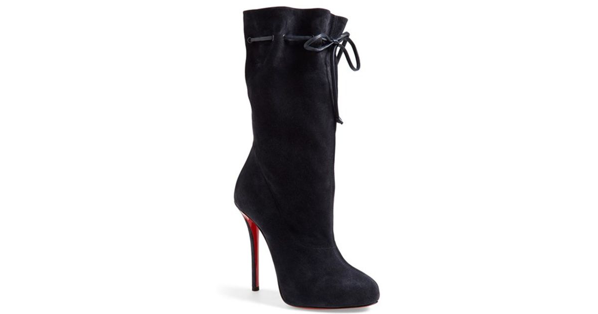 Artesur ? christian louboutin round-toe boots Black suede