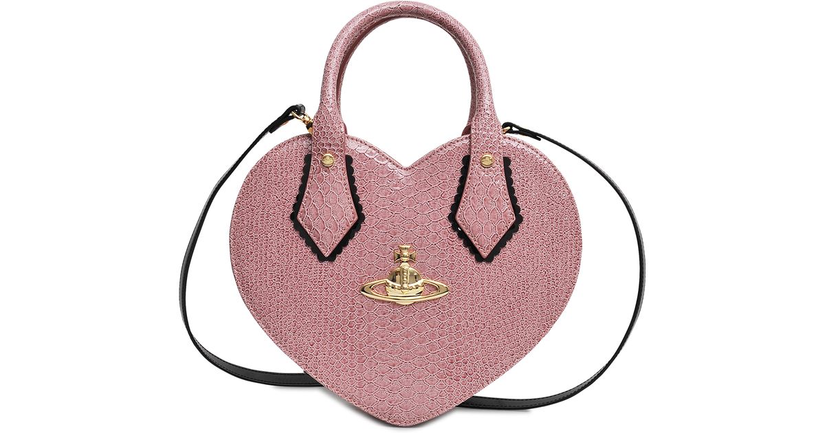 Lyst Vivienne Westwood Frilly Snake Heart Bag In Pink
