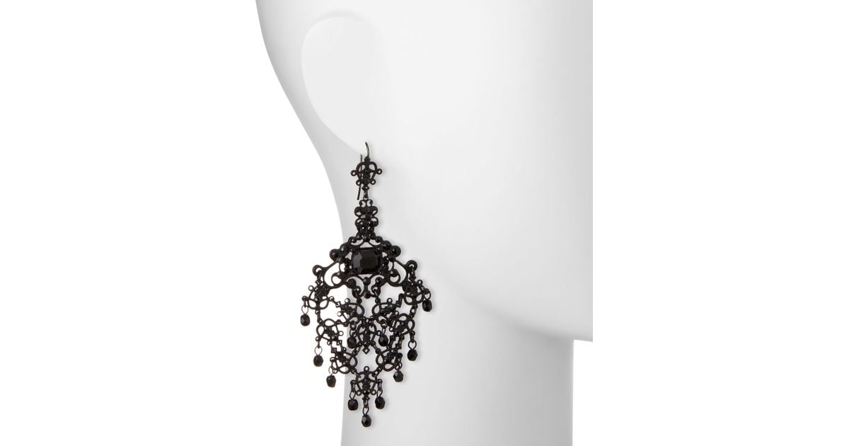 Lyst Jose Maria Barrera Gunmetal Filigree Crystal Chandelier Lyst Jose Maria Barrera Gunmetal Filigree Crystal Chandelier Earrings In Metallic
