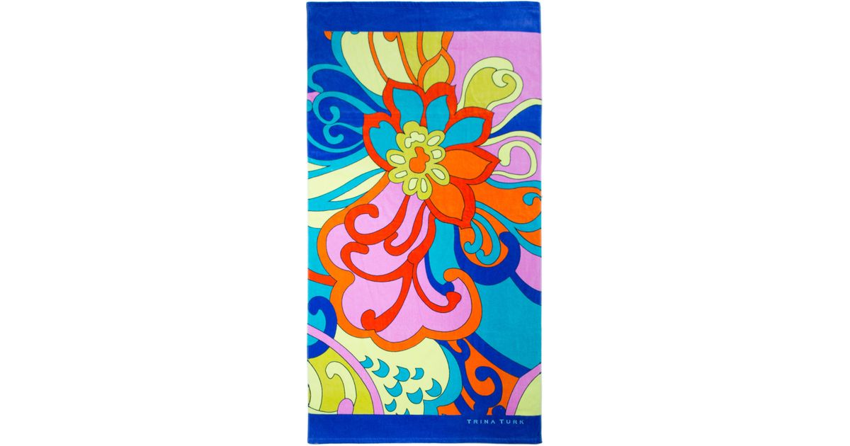 Lyst Trina Turk Cactus Flower Beach Towel In Blue
