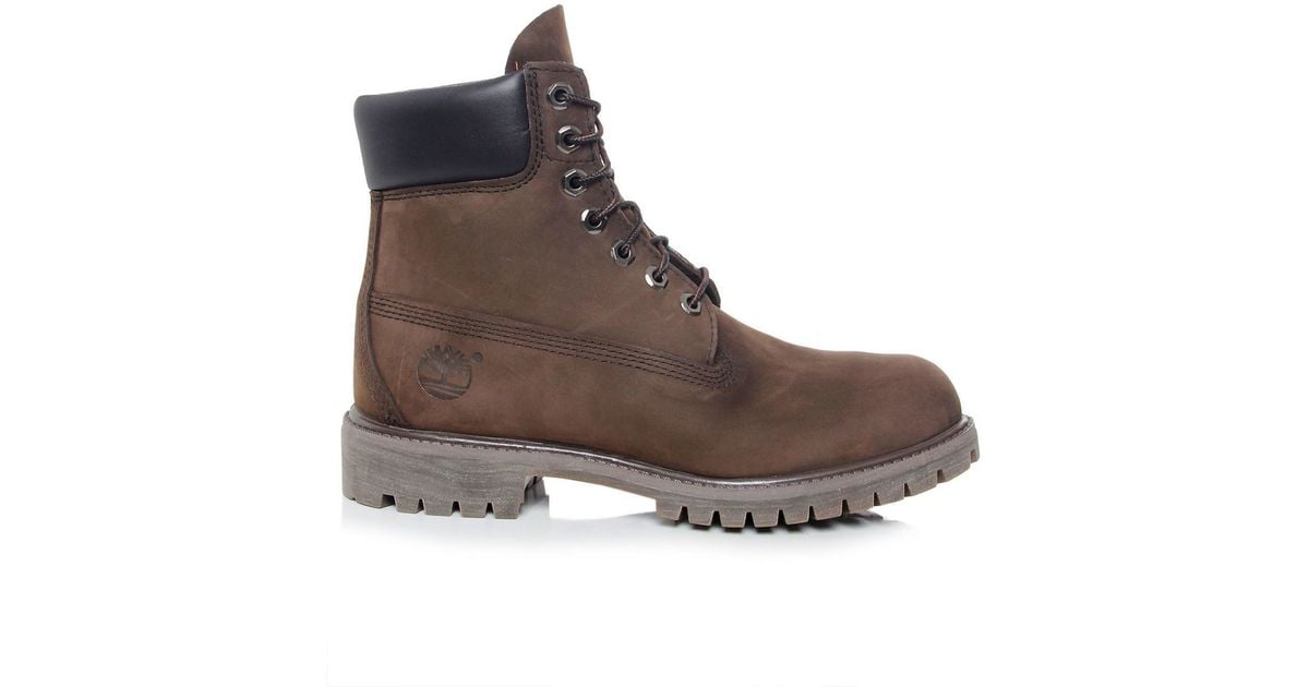 timberland 6 inch boots dark brown