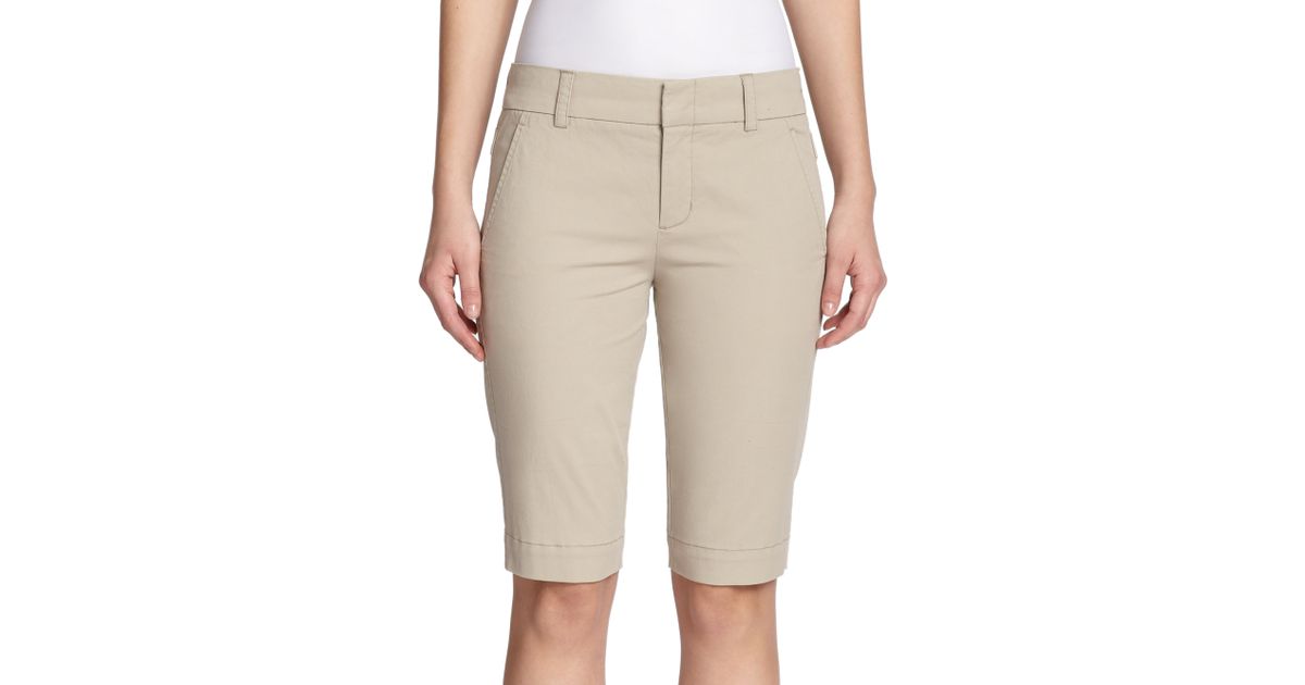 Lyst Vince Sidebuckle Bermuda Shorts in Natural