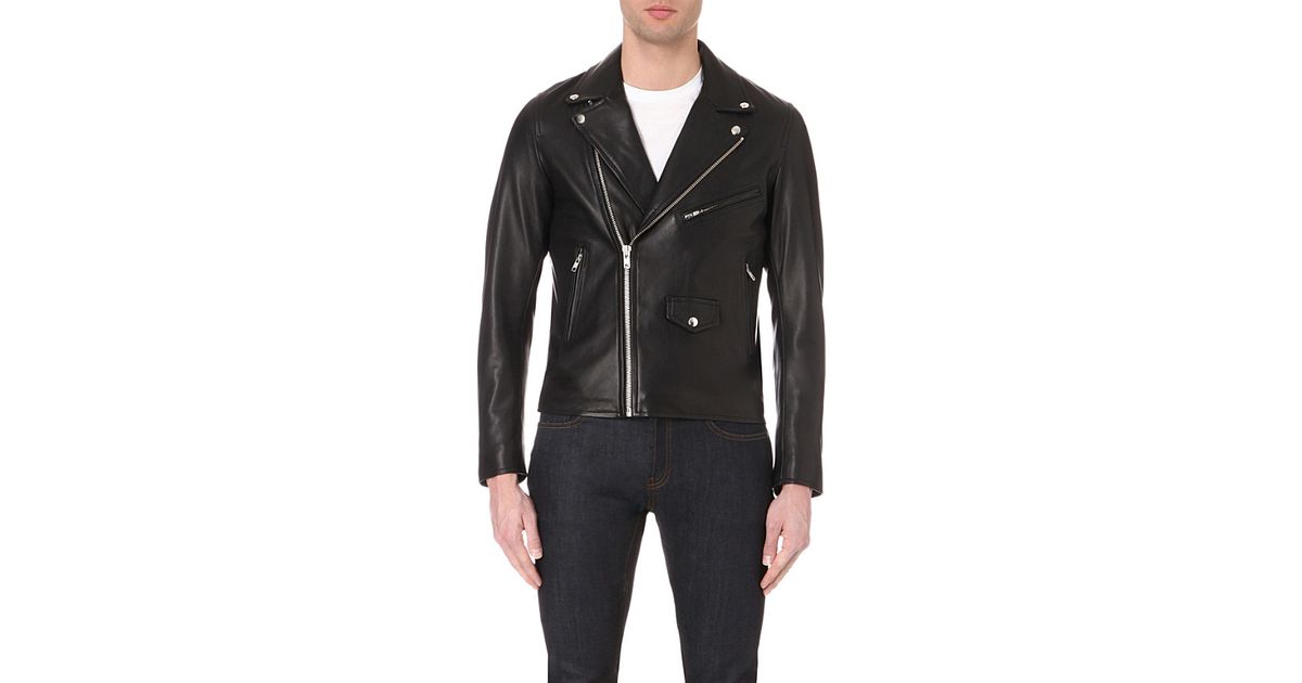 Lyst Sandro Thrash Leather Biker Jacket In Black For Men