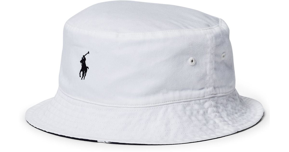 Lyst Polo Ralph Lauren Reversible Twill Bucket Hat in White for Men