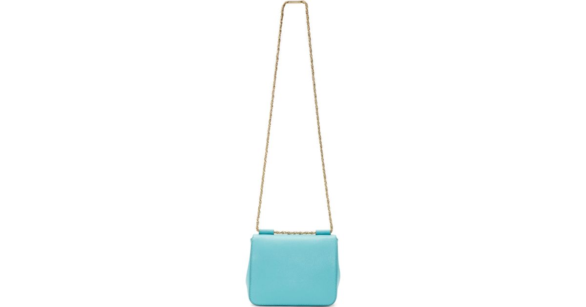 Chlo Blue Grained Leather Small Elsie Bag in Blue | Lyst  