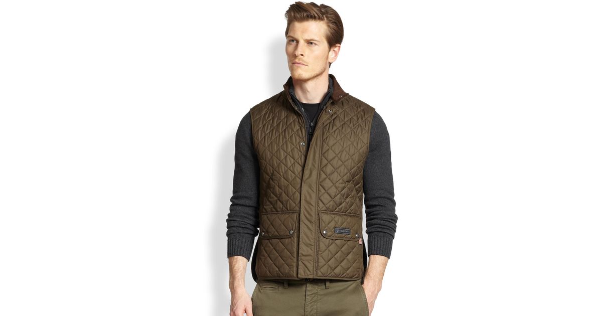 Belstaff Lightweight Technical Quilted Vest in Green for Men Lyst
