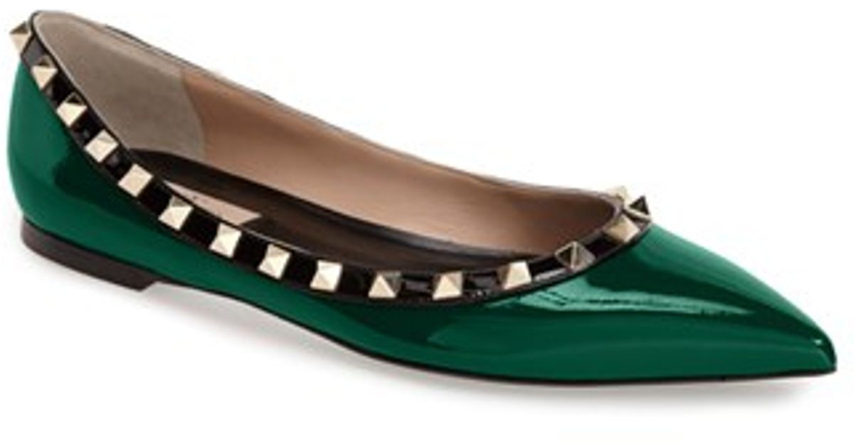 emerald green flat shoes