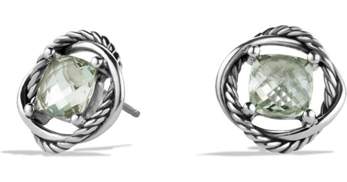 David Yurman Infinity Earrings With Prasiolite In Metallic Lyst