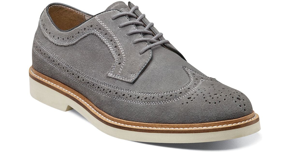 Florsheim Bucktown Suede Wingtip Oxfords in Gray for Men (Grey) | Lyst