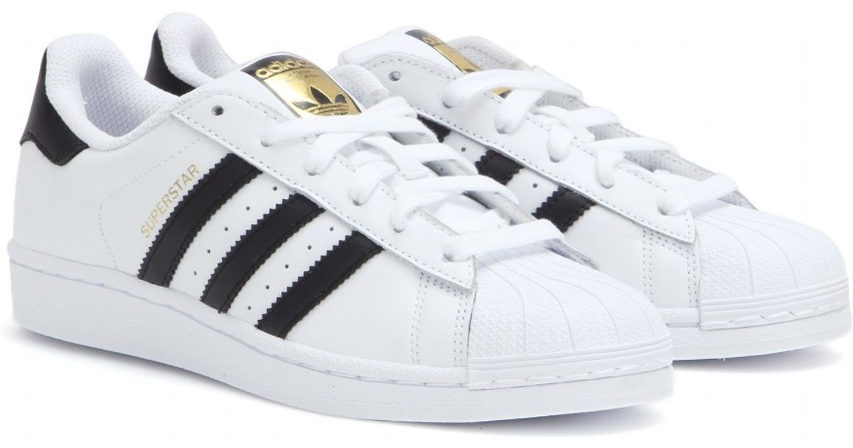 Adidas Superstar Leather Sneakers in White | Lyst