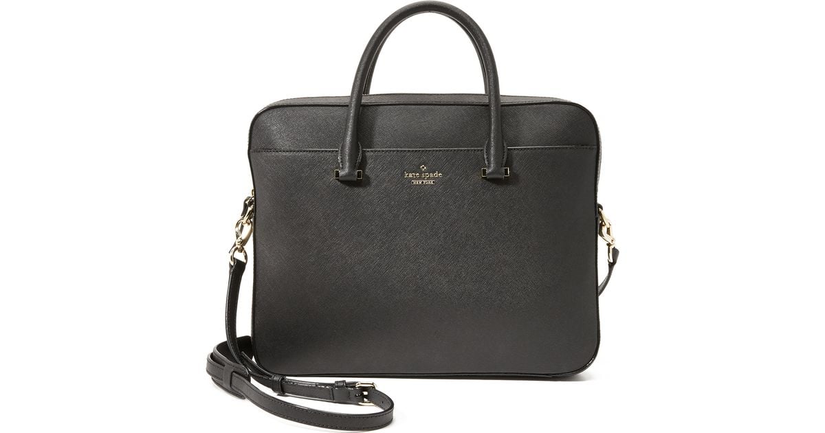 Kate Spade 13 Inch Saffiano Laptop Bag Black in Black Lyst