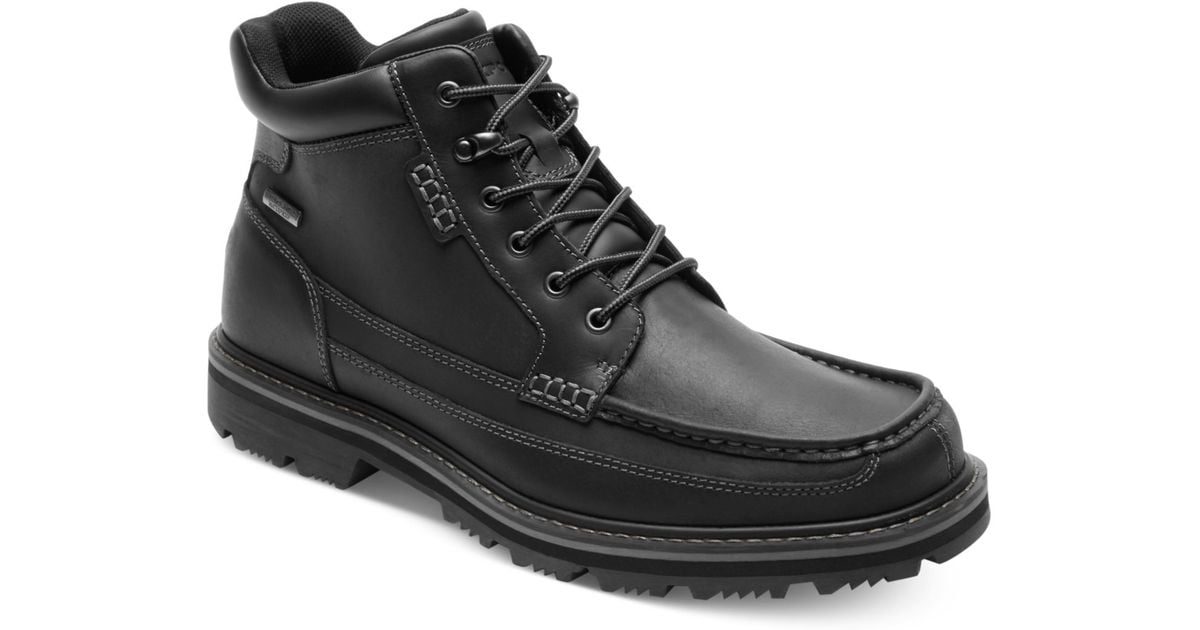 Rockport Gentlemans Waterproof Moc Toe Mid Boots In Black For Men Lyst 0681