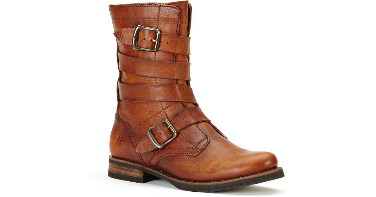 Frye Veronica Tanker Mid-calf Leather Boots in Brown for Men (Cognac ...